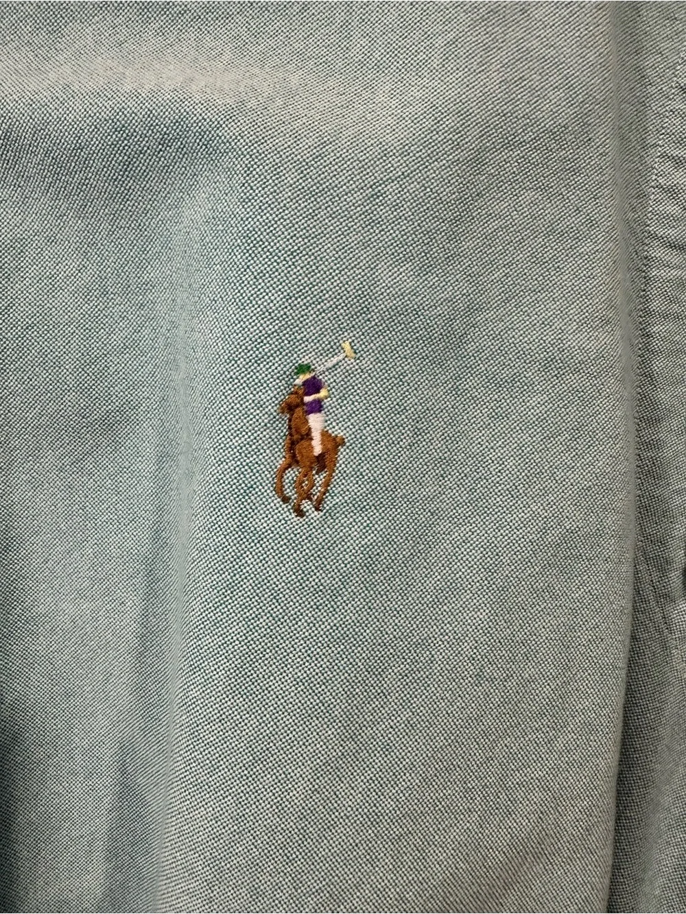 Ralph Lauren Light Teal Oxford Shirt with Embroidered Pony - Picture 2 of 10